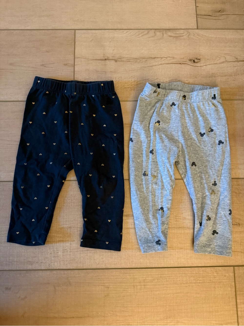 Baby GAP Toddler Girls Cotton Leggings Hearts Minnie Mouse Set 6-12 Months
